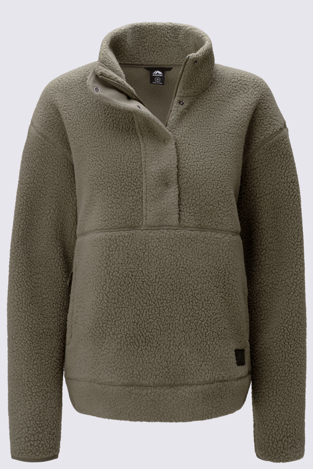 Macpac Women's Pandora High Pile Fleece Pullover, Grape Leaf, hi-res
