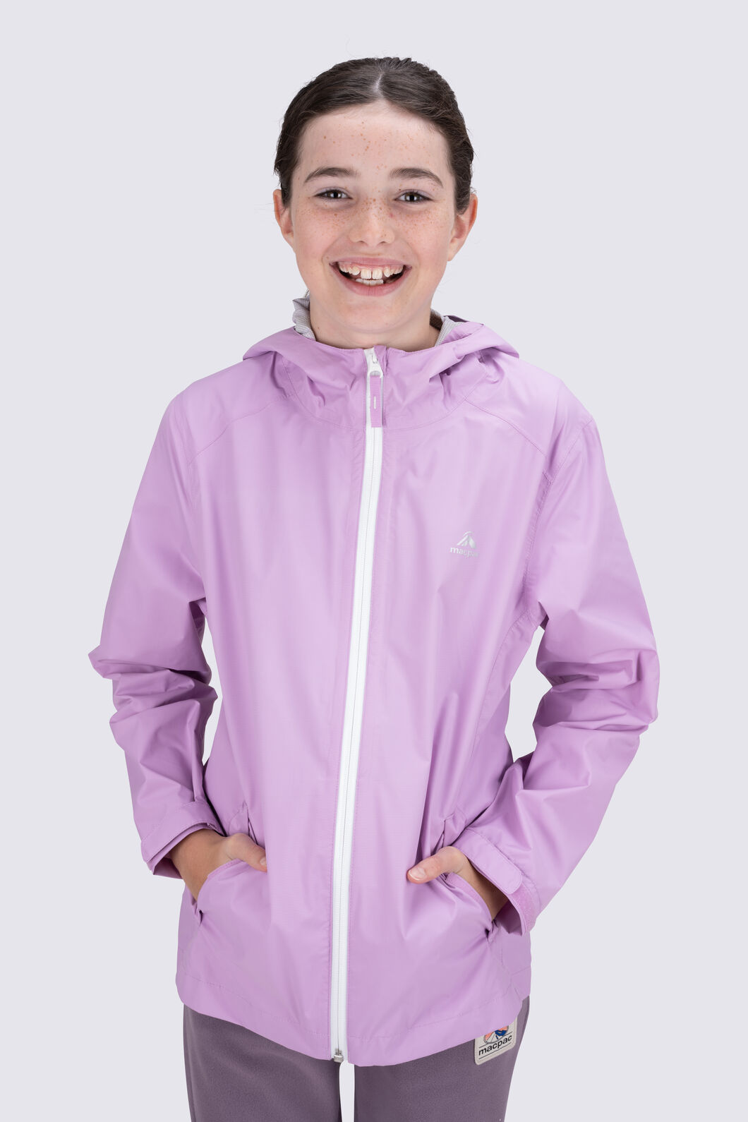 Macpac Kids&rsquo; Mistral Rain Jacket, Orchid, hi-res