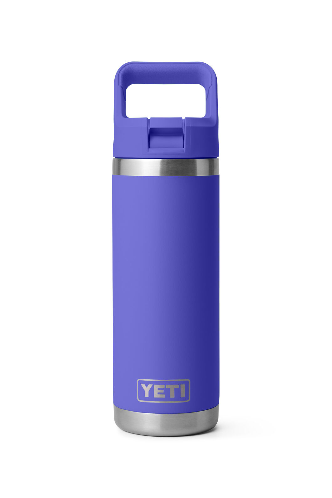 YETI® Rambler® Bottle with Straw Cap — 18 oz, Ultramarine Violet, hi-res