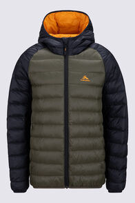 Macpac Kids' Uber Light Hooded Down Jacket, Black/Grape Leaf, hi-res