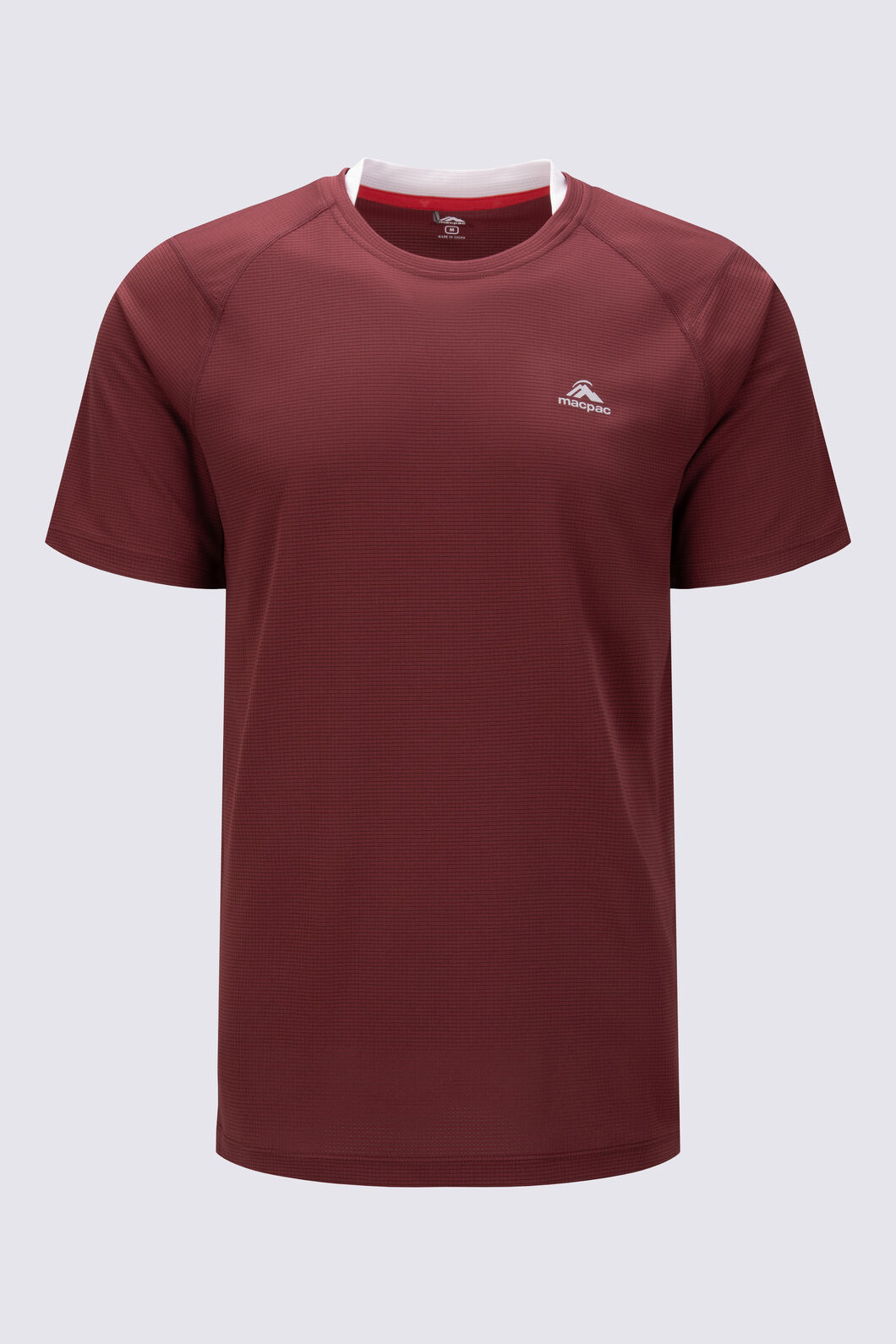Macpac Men's Trail T-Shirt, New Maroon/Antarctica, hi-res
