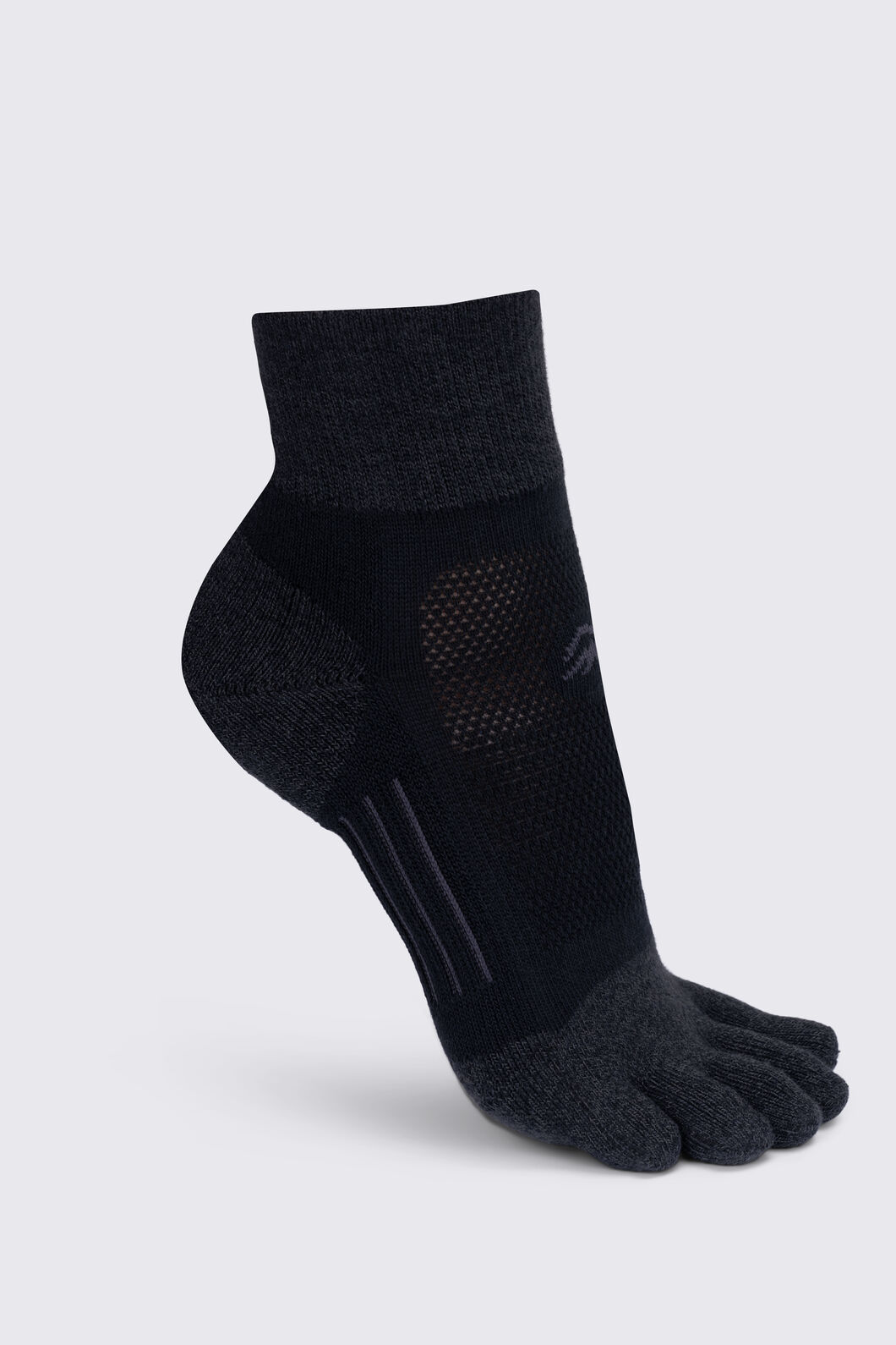 Macpac Trail Quarter Toesock, Black, hi-res