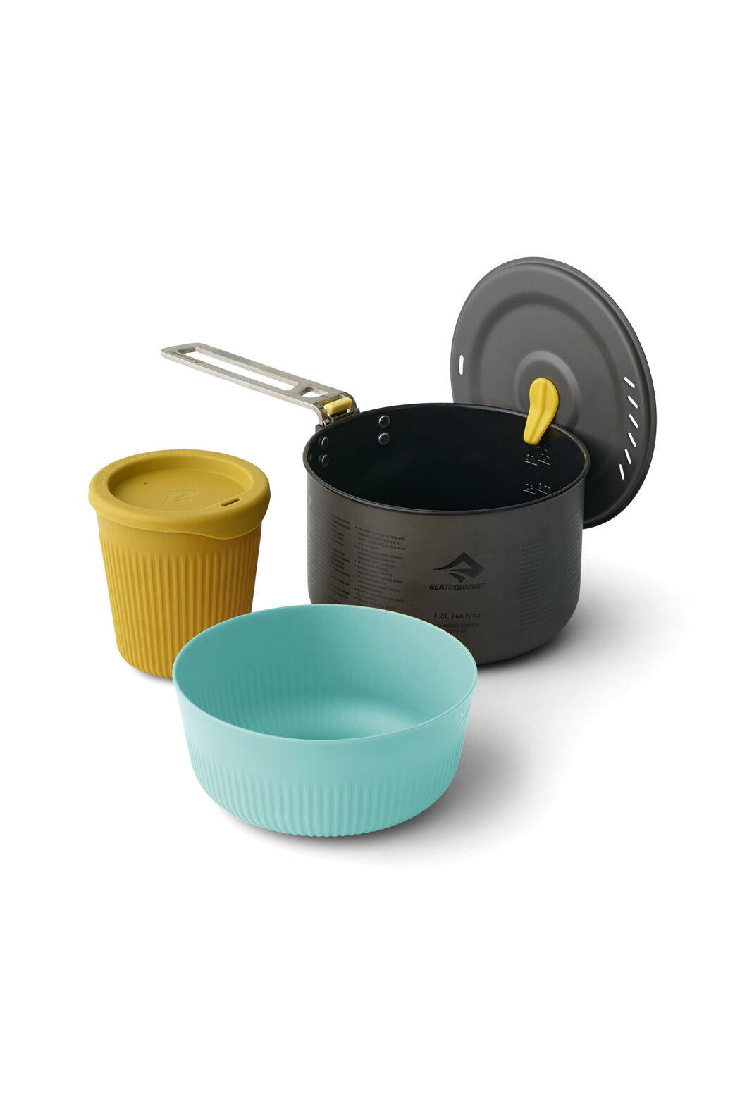 Sea to Summit Frontier Ultralight One Pot Cook Set &mdash; 3 Piece, Anodised Grey/Sulphur/Aqua Sea, hi-res