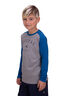 Macpac Kids' Graphic Long Sleeve T-Shirt, Classic Blue/Grey Marle, hi-res