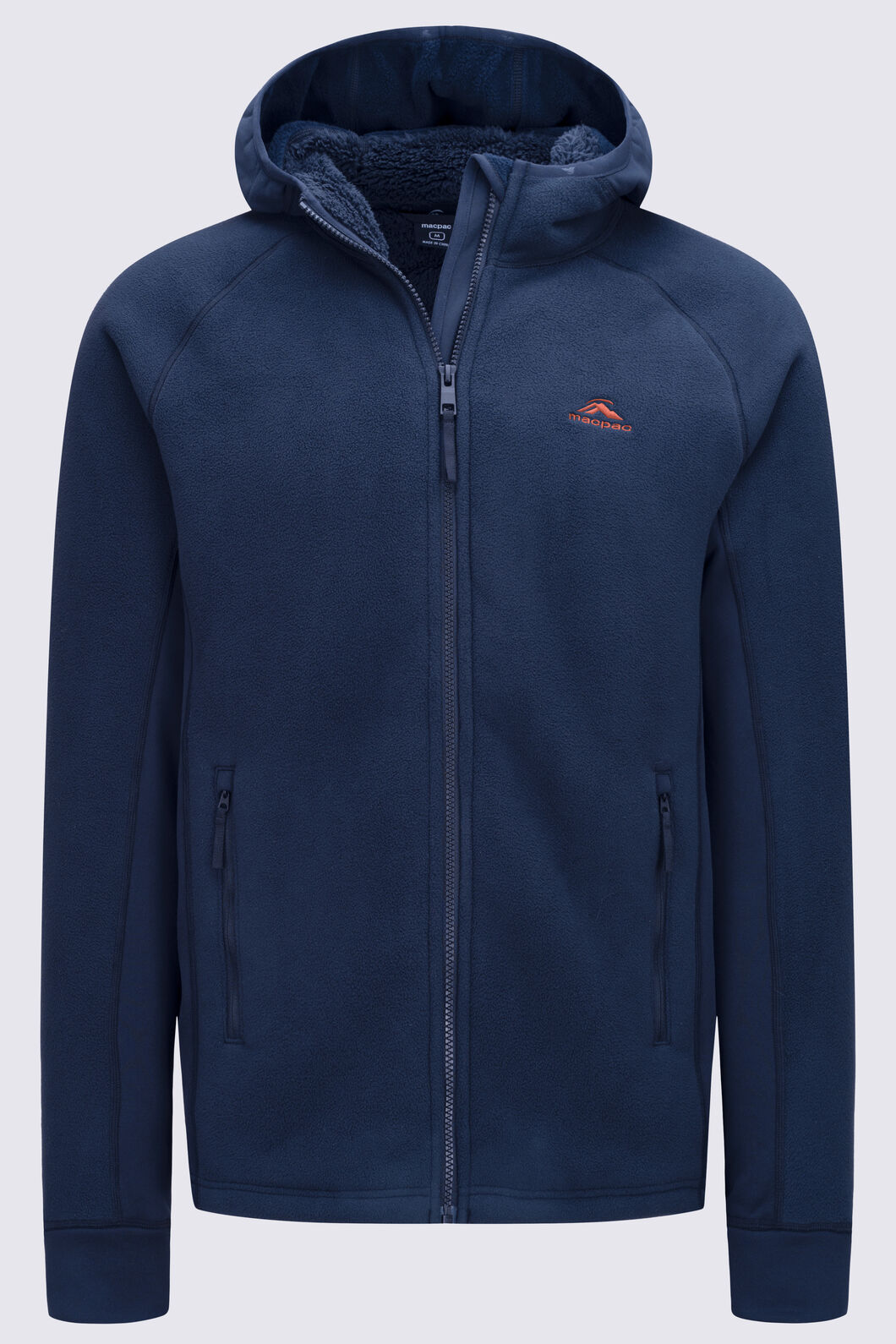 Macpac Mens Mountain Hooded Fleece Jacket, Navy Iris, hi-res