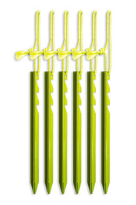 Zempire Aluminium Tri Pegs V2 (6pcs), Green, hi-res