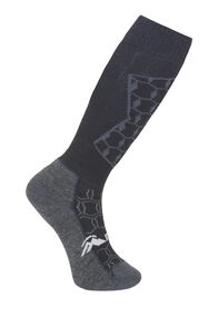 Macpac Kids' Tech Ski Sock, Black/Charcoal, hi-res
