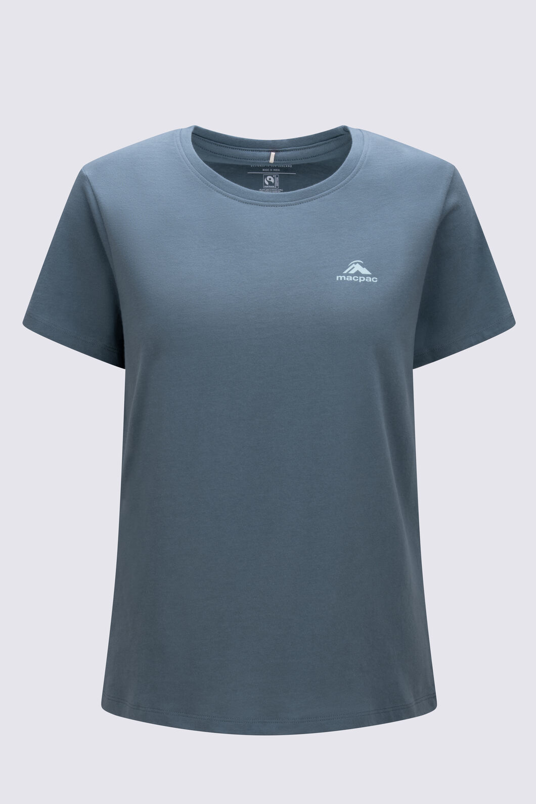Macpac Women's Aoraki Topo Fairtrade Organic Cotton Short Sleeve T-Shirt, Goblin Blue, hi-res