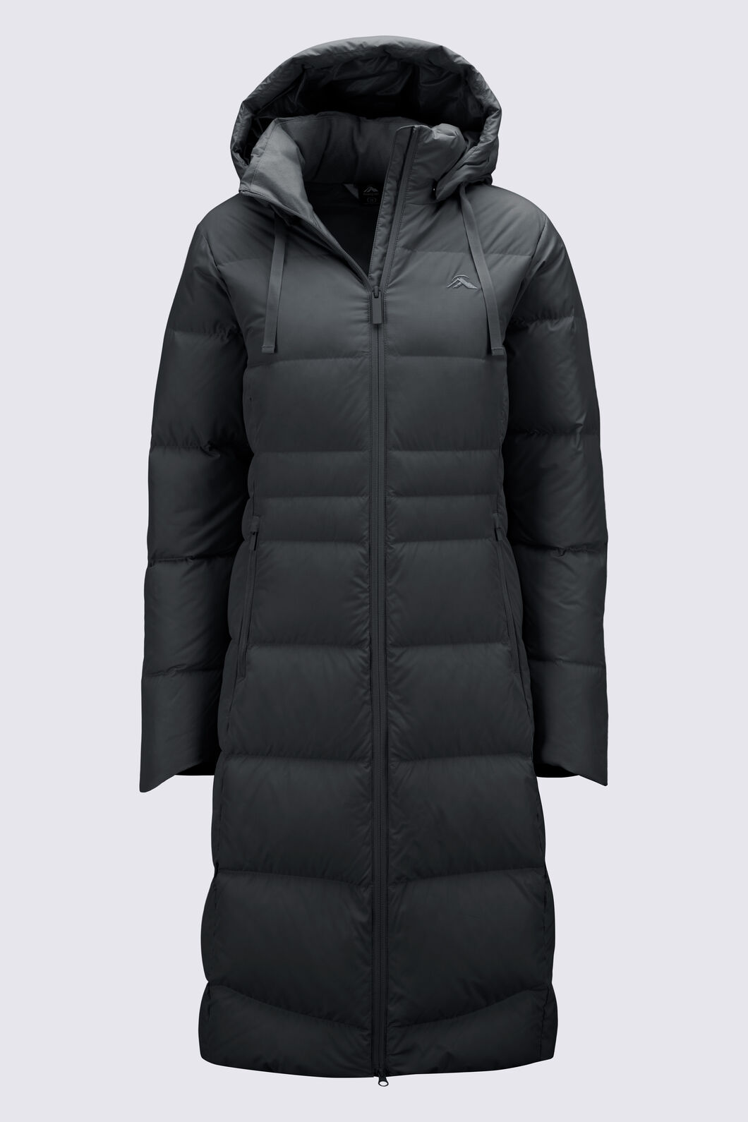 Macpac Women's Aurora Long Hooded Down Coat, Black, hi-res