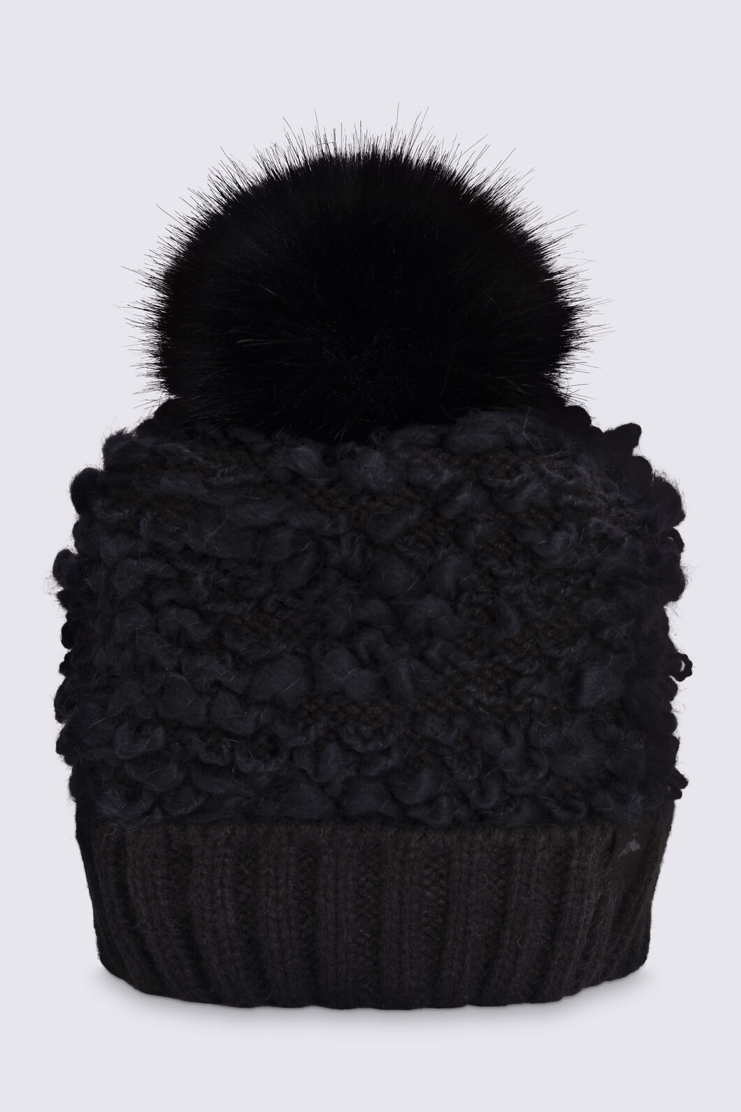 Macpac Snow Pom Pom Beanie, Black, hi-res