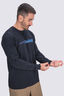 Macpac Men's Mountain to Sea Fairtrade Organic Cotton Long Sleeve T-Shirt, Black, hi-res