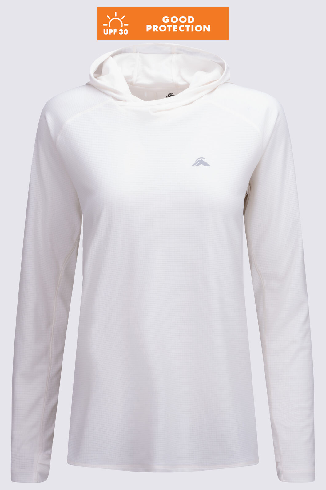 Macpac Women's Trail Long Sleeve Hooded T-Shirt, Cloud Dancer, hi-res