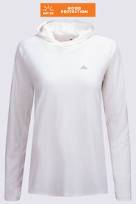 Macpac Women's Trail Long Sleeve Hooded T-Shirt, Cloud Dancer, hi-res