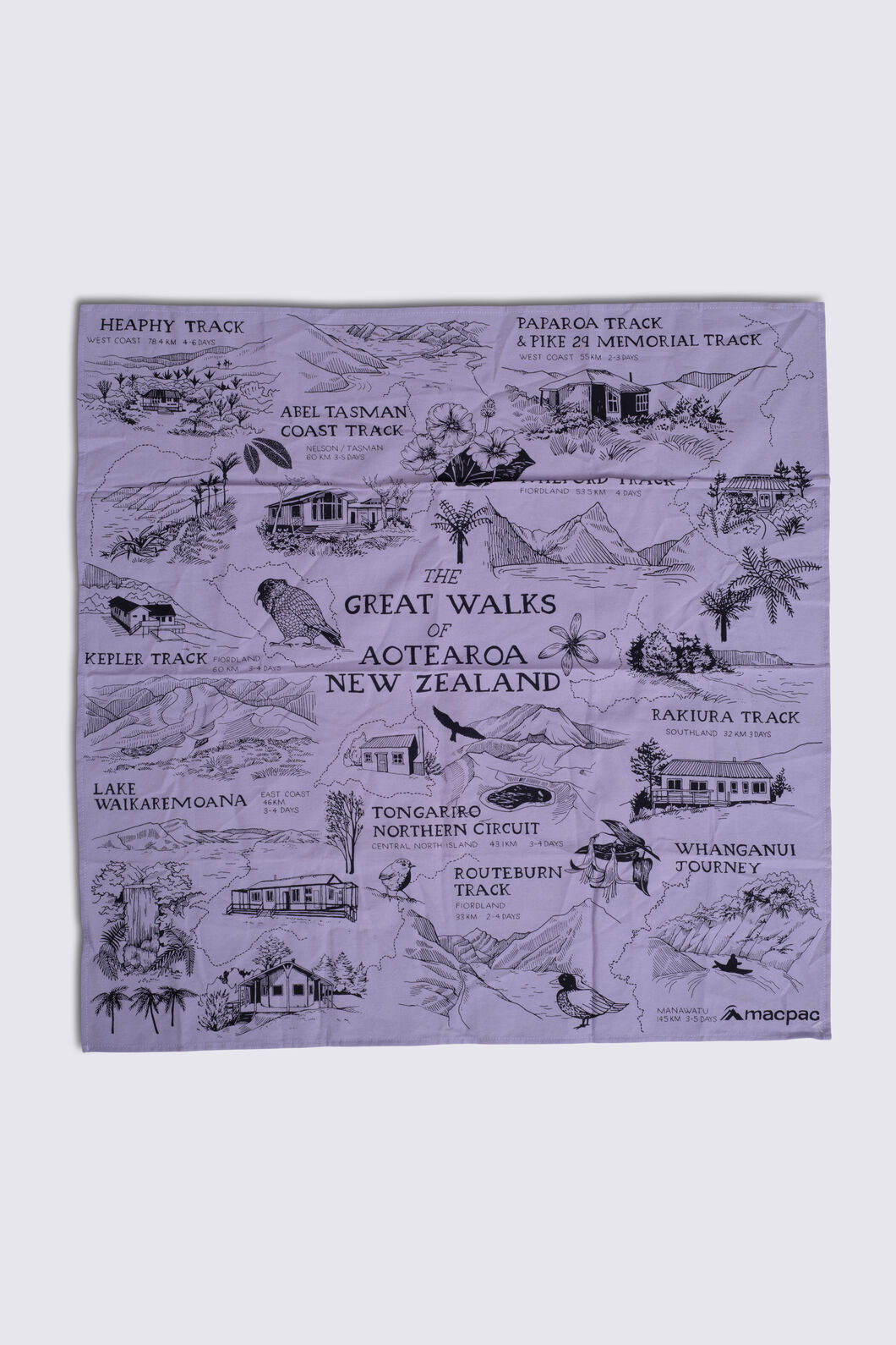 Macpac Great Walks Bandana, Wisteria, hi-res