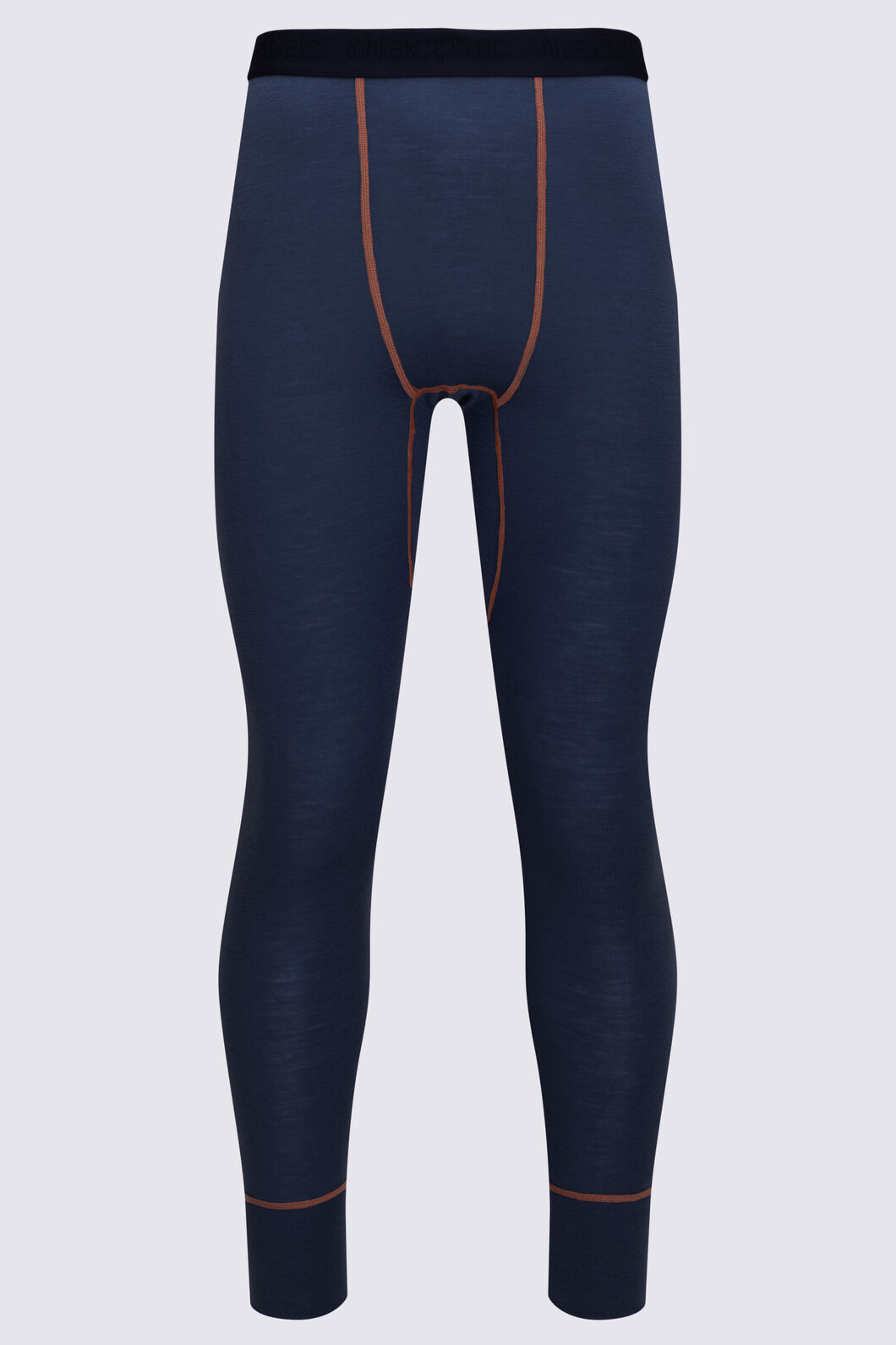 Macpac Men's 220 Merino Long Johns, Navy/Red Ochre, hi-res