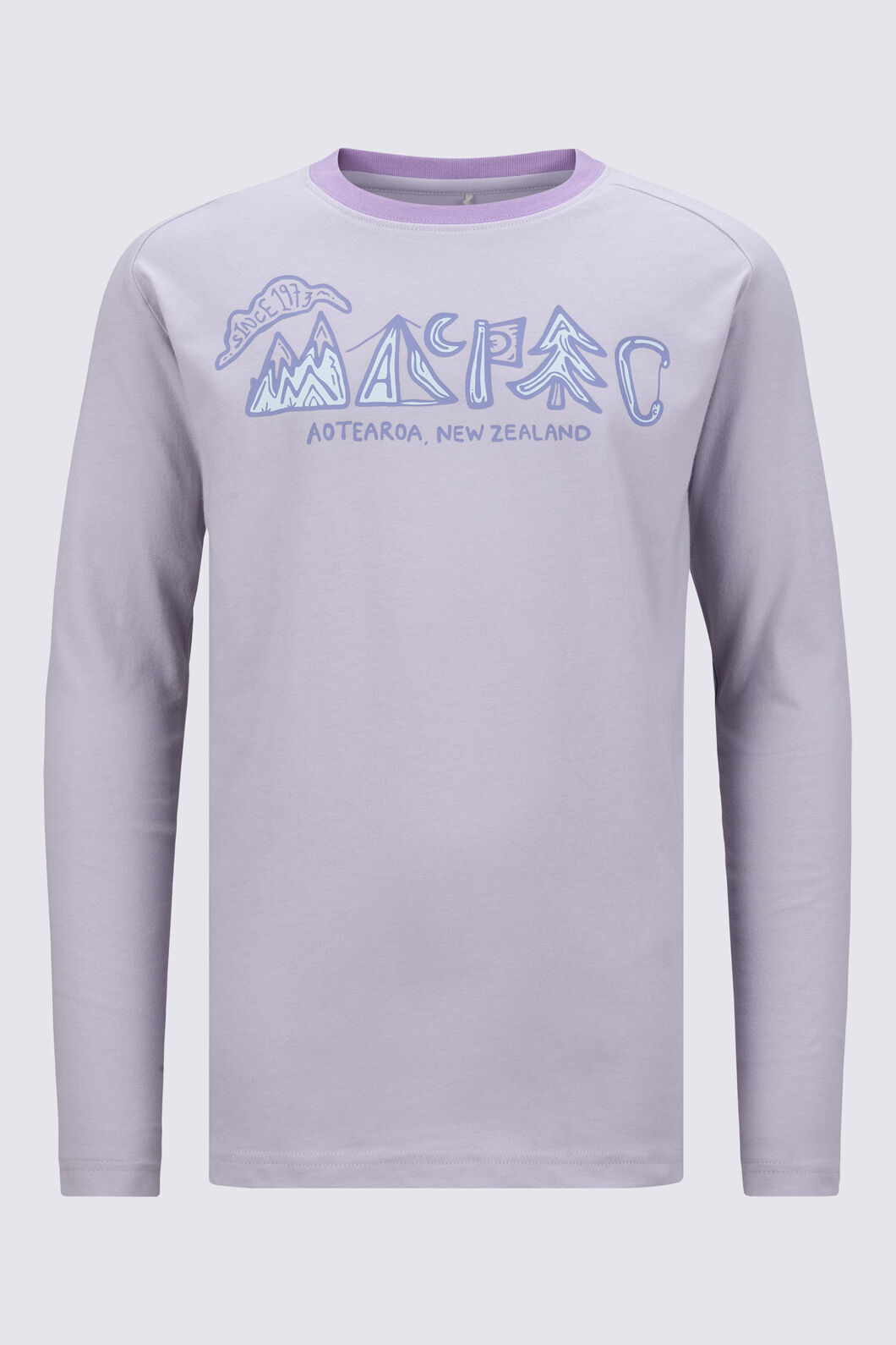 Macpac Kids&rsquo; Explorer Long-Sleeve T-Shirt, Thistle, hi-res