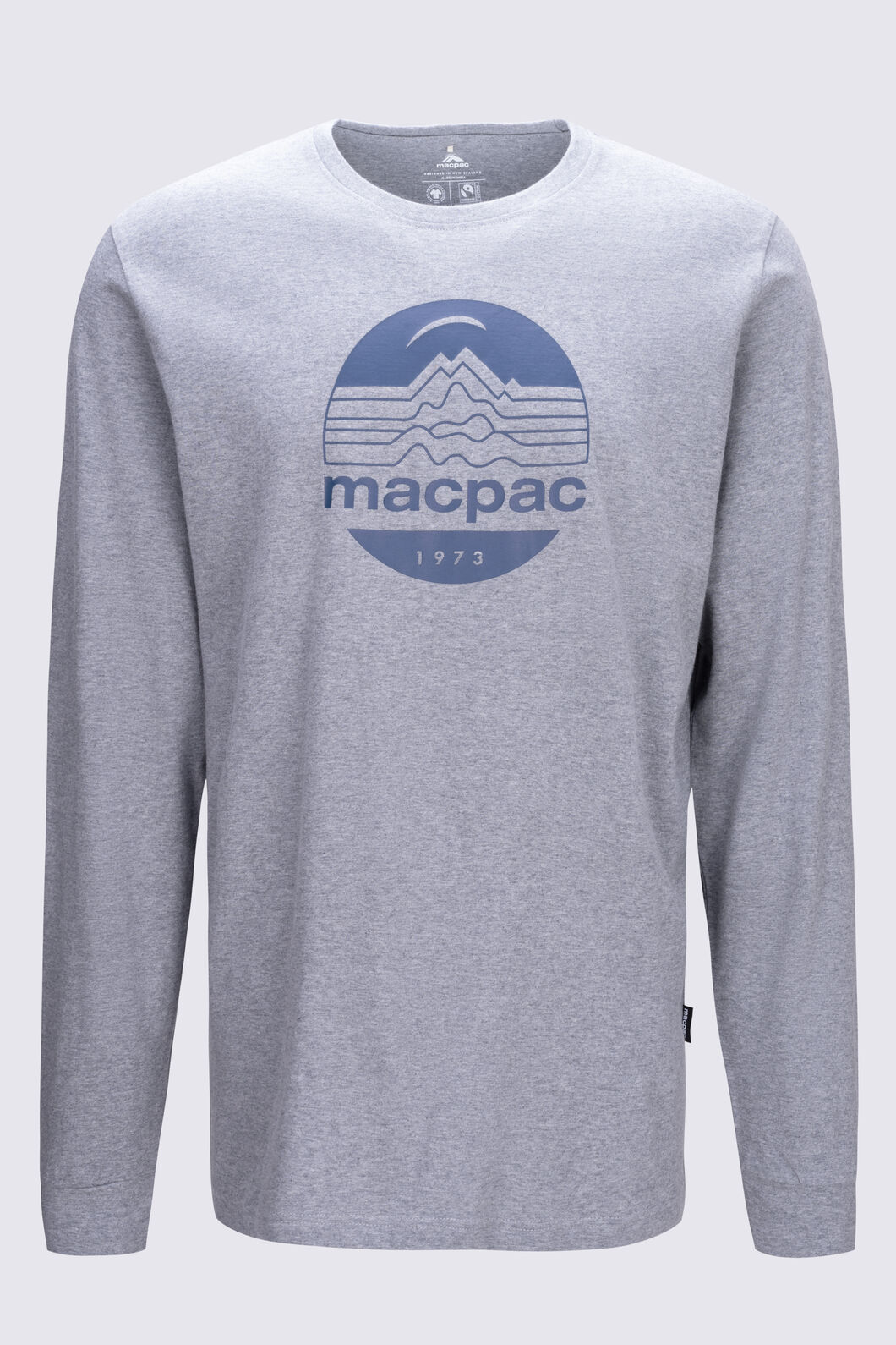 Macpac Men's Retro Graphic Long Sleeve T-Shirt, Grey Marle, hi-res