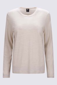 Macpac Women&rsquo;s Orton Merino Blend Long Sleeve Crew, French Oak Marle, hi-res