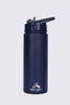 Macpac Insulated Wide Mouth Bottle with Straw Lid &mdash; 530ml, Navy, hi-res