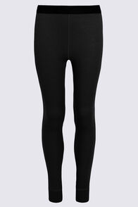 Macpac Kids' 220 Merino Long Johns, Black, hi-res