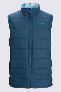 Macpac Kids' Pulsar Alpha Insulated Vest, Strait Blue/Blue Print, hi-res