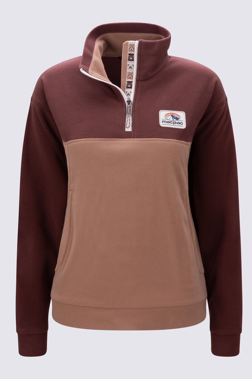 Macpac Women&rsquo;s Heritage Fleece Pullover, Andorra/Mocha Mousse/Moonbeam, hi-res