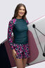 Macpac Women's Long Sleeve Rash Top, Deep Teal Shatter, hi-res