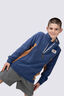 Macpac Kids' Heritage Fleece Pullover, Oceana/Bone Brown/Pelican, hi-res