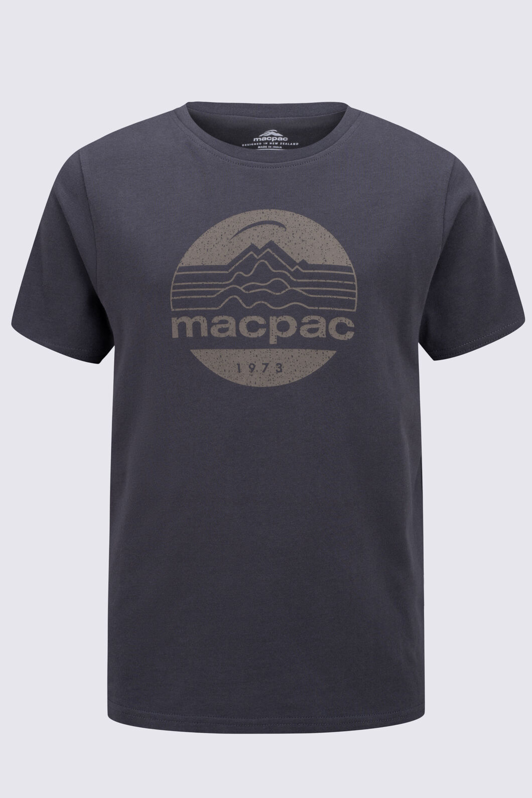 Macpac Kids' Retro Fairtrade Organic Cotton T-Shirt, Asphalt, hi-res