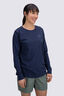 Macpac Women's Vintage Embroidered Fairtrade Organic Cotton Long Sleeve T-Shirt, Navy Marle, hi-res