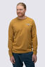 Macpac Men's Waihohonu Hut Fairtrade Organic Cotton Long Sleeve T-Shirt, Medal Bronze, hi-res