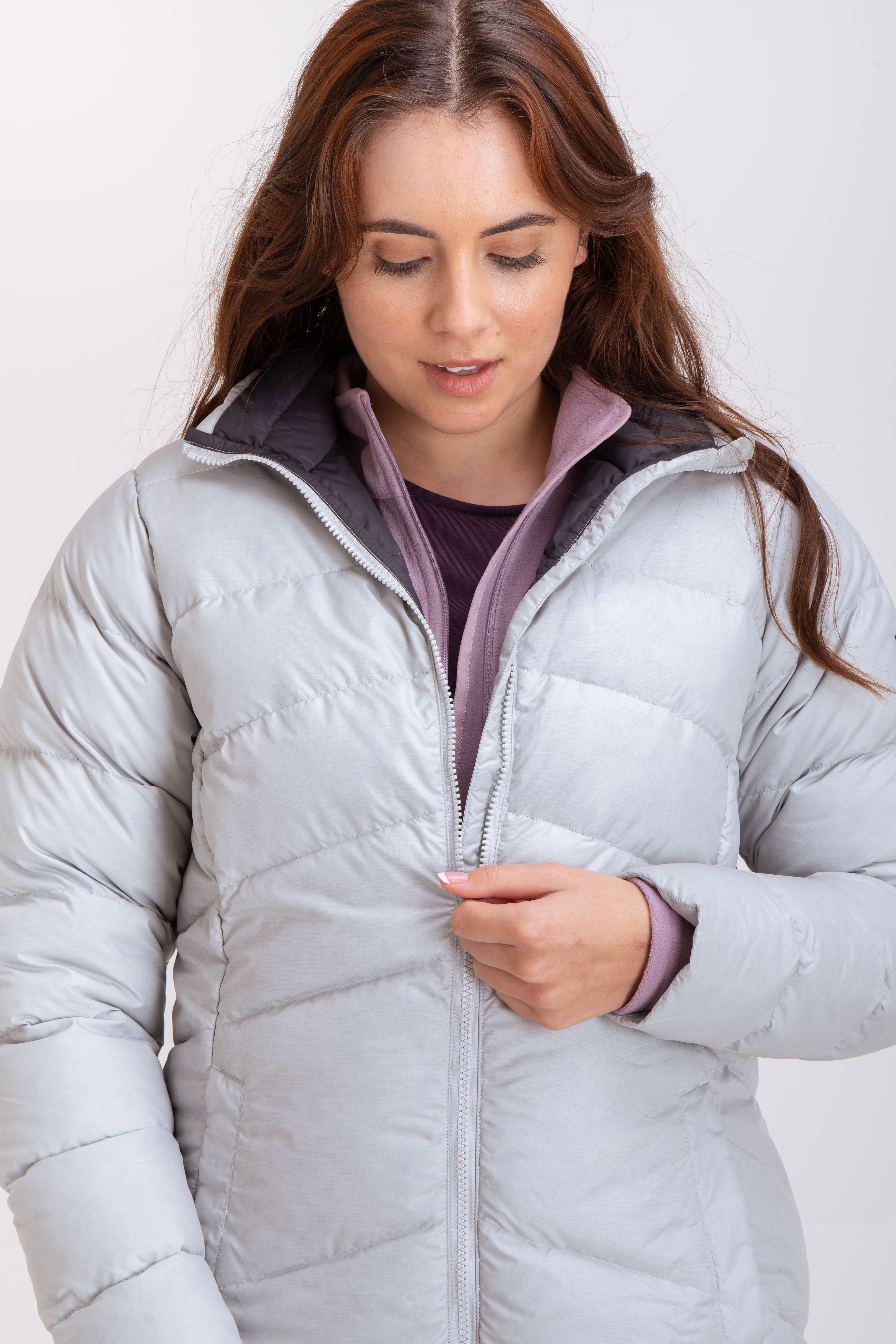 Grey down hotsell jacket womens