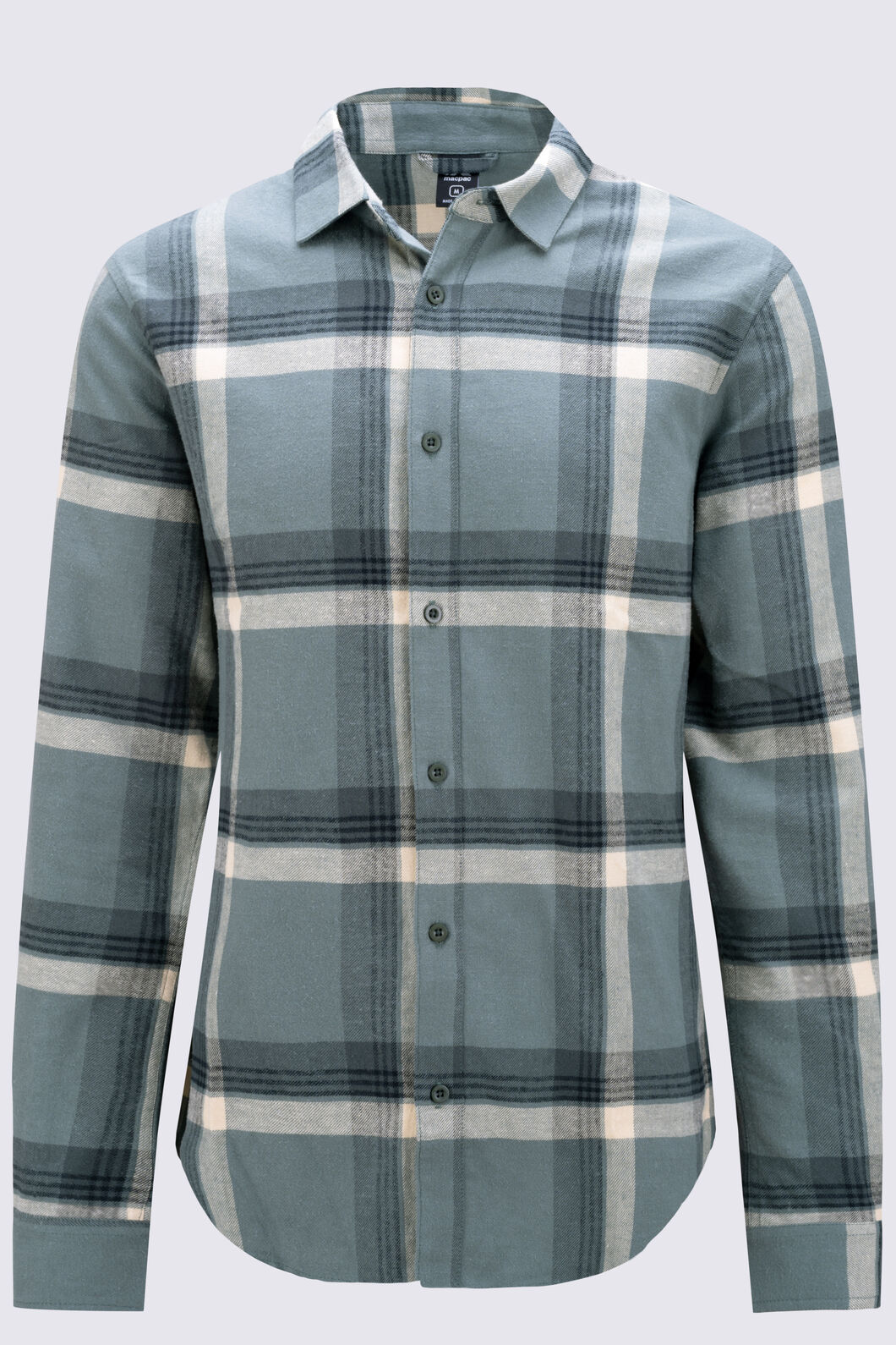 Macpac Men's Sutherland Slim Flannel Shirt, Balsam Green Check, hi-res