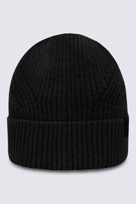 Macpac Brooklyn Merino Wool Beanie, Black, hi-res