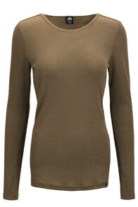 Macpac Women's 220 Merino Long Sleeve Top, Burnt Olive, hi-res