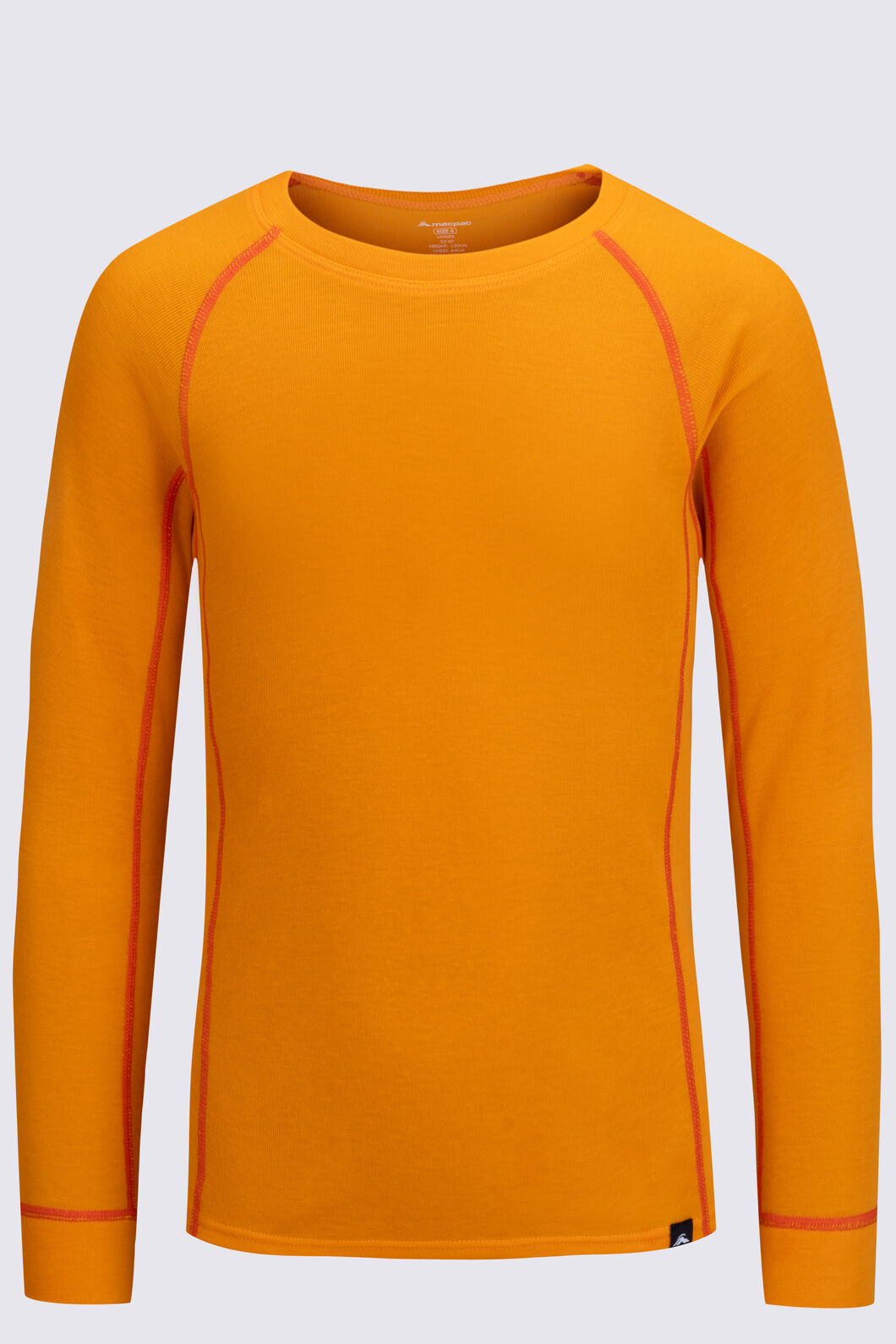 Macpac Kids' Geothermal Long Sleeve Top, Flame Orange, hi-res