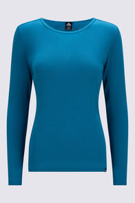Macpac Women's 220 Merino Long Sleeve Top, Ocean Depths, hi-res
