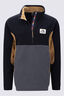 Macpac Men&rsquo;s Heritage Fleece Pullover, Black/Asphalt/Dijon, hi-res