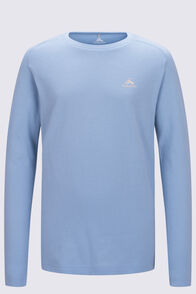 Macpac Kids' Te Papakura O Taranaki NP Fairtrade Organic Cotton Long Sleeve T-Shirt, Cerulean Blue, hi-res