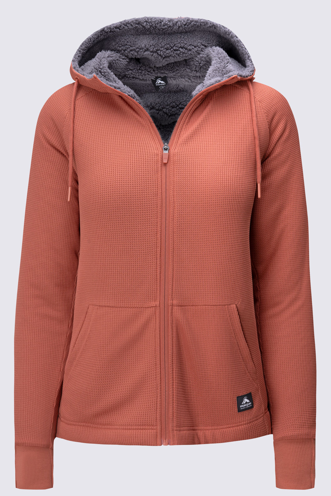 Macpac Women's Waffle Sherpa Hooded Jacket, Aragon, hi-res