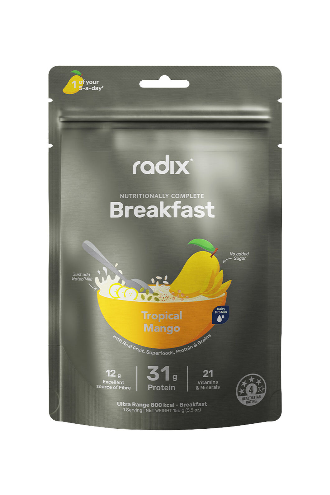 Radix ULTRA 800kcal Tropical Mango Dairy Breakfast - 156g, Grey, hi-res
