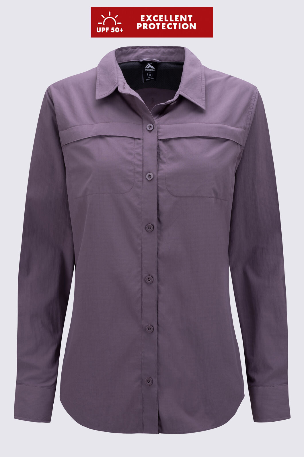 Macpac Women's brrr° Long Sleeve Shirt, Moonscape, hi-res