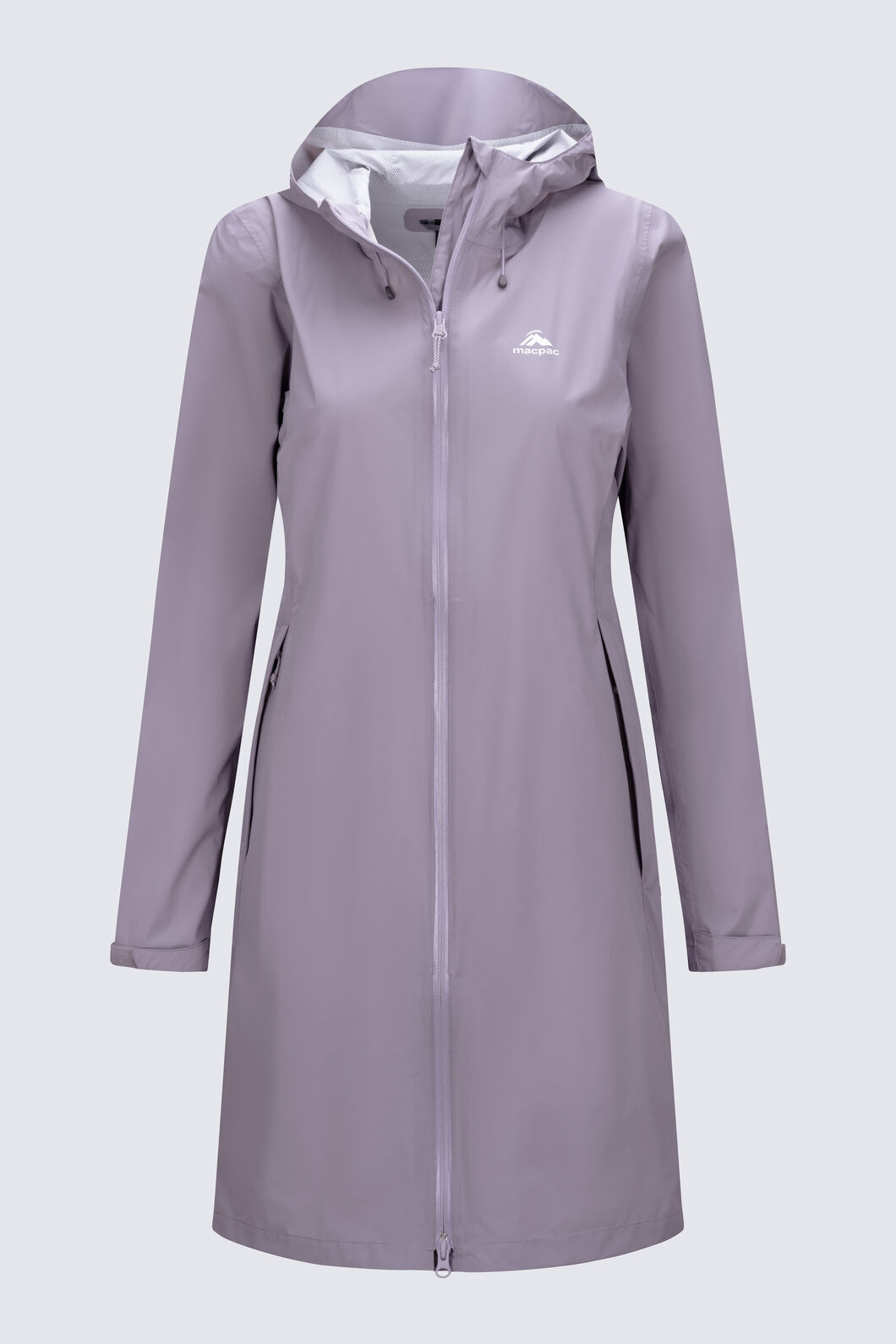 Macpac Women&rsquo;s Mistral Long Raincoat, Minimal Grey, hi-res