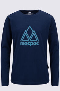 Macpac Kids' Vintage Fairtrade Organic Cotton Long Sleeve T-Shirt, Navy Iris, hi-res