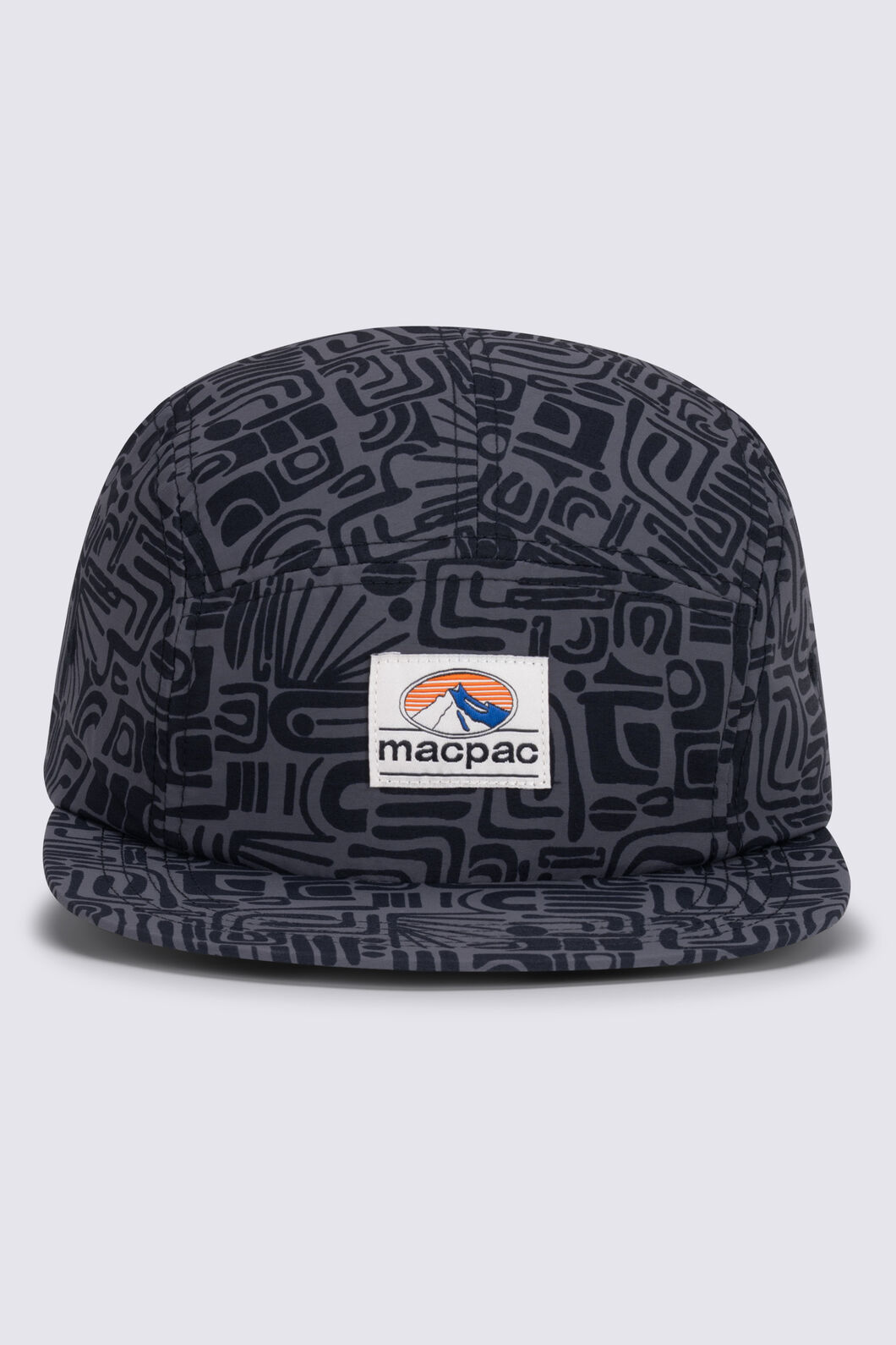 Macpac Winger 5 Panel Cap, Black Print, hi-res
