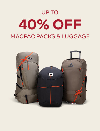 UP TO 40% OFF MACPAC PACKS & LUGGAGE