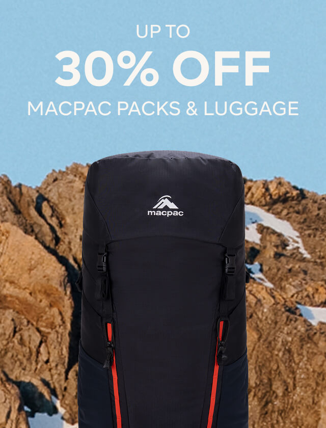 UP TO 30% OFF MACPAC PACKS & LUGGAGE
