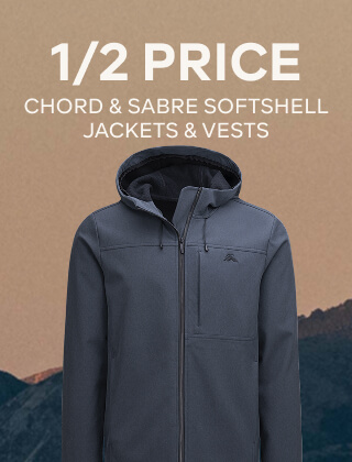 1/2 PRICE CHORD & SABRE SOFTSHELL JACKETS & VESTS