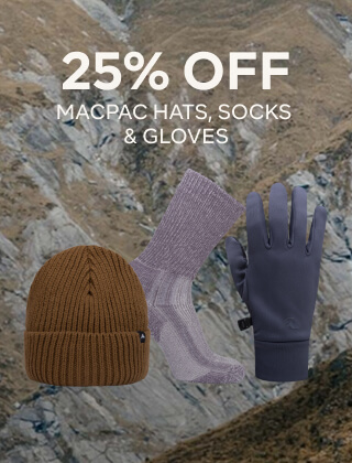 25% OFF MACPAC HATS, SOCKS & GLOVES