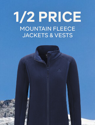 1/2 PRICE MTN FLEECE JACKETS & VESTS